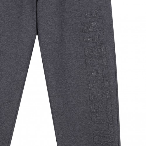 Melange Grey Embroidered Logo Trousers