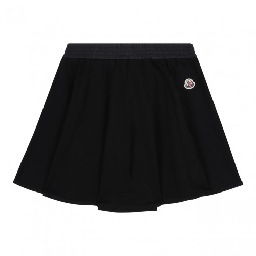 Black Logo Embroidered Skirt