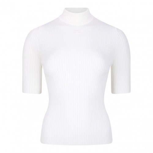 White Reedition Rib Knit T-Shirt