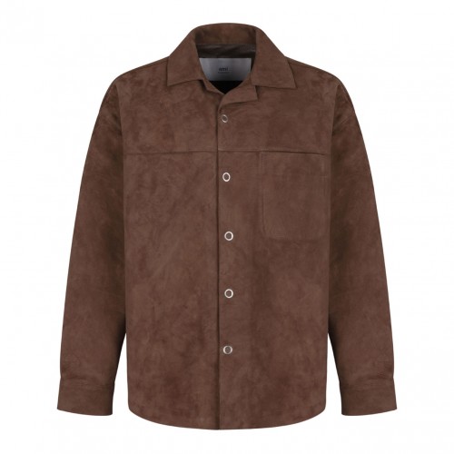 Brown Leather Overshirt