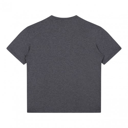 Melange Grey Embossed-Logo T-Shirt 2