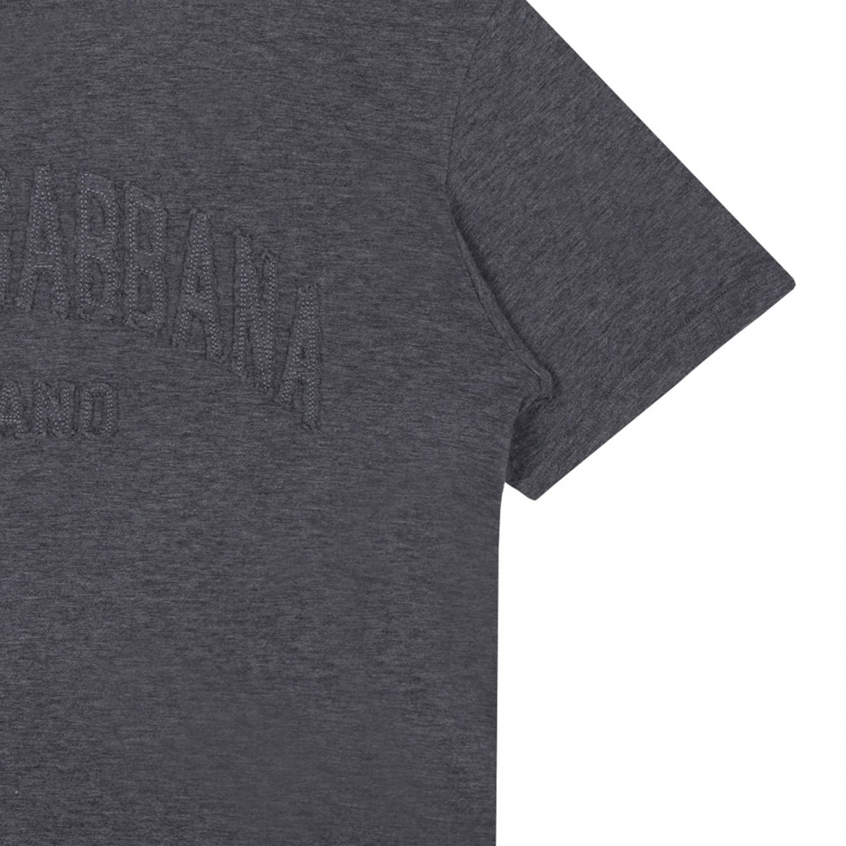 Melange Grey Embossed-Logo T-Shirt