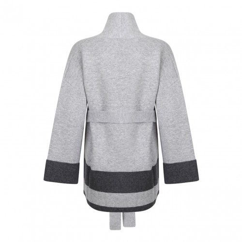 Light Grey and Grey Belted Cardigan