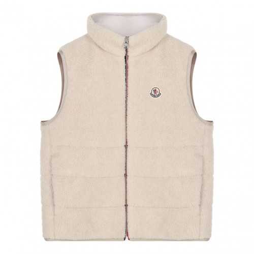 Beige Shearling Down Vest