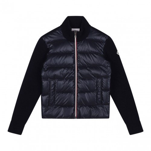 Midnight Blue Quilted Panelled Cardigan