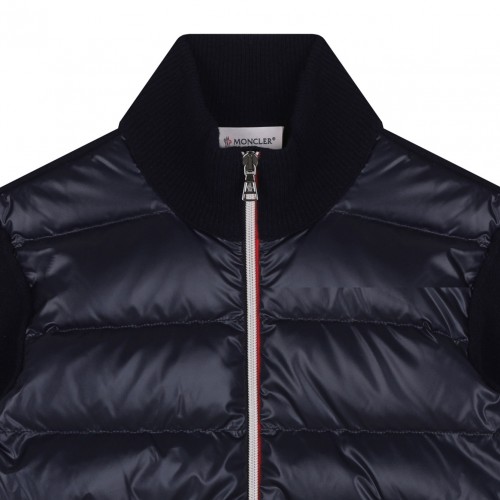 Midnight Blue Quilted Panelled Cardigan