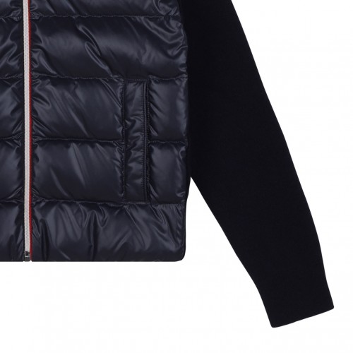 Midnight Blue Quilted Panelled Cardigan