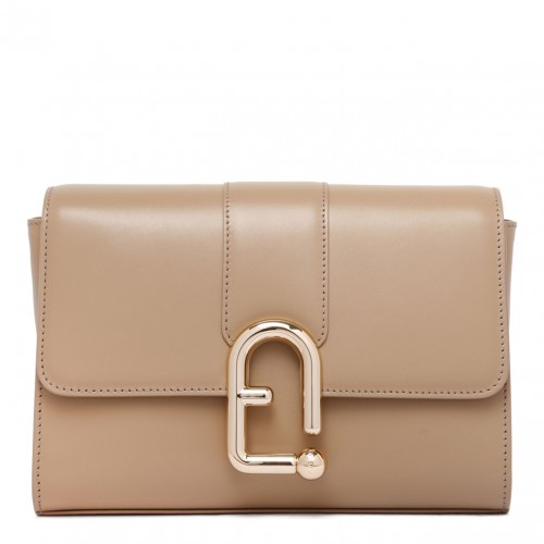 Greige Small Urban Leather Satchel