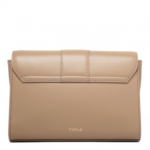 Greige Small Urban Leather Satchel