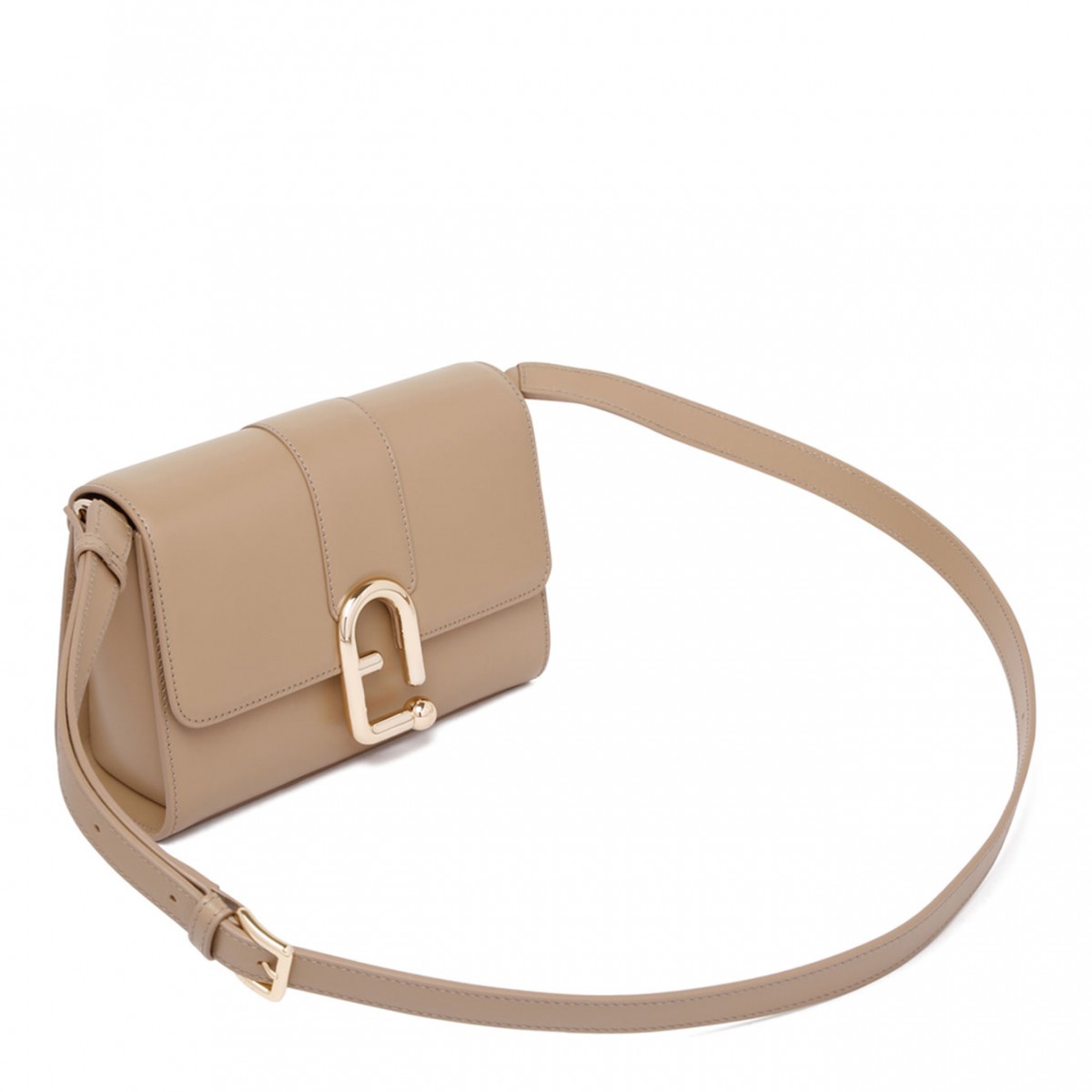 Greige Small Urban Leather Satchel