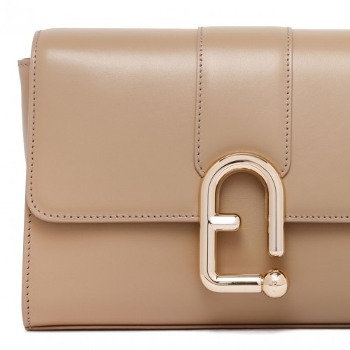 Greige Small Urban Leather Satchel