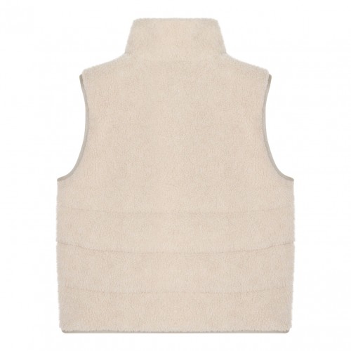 Beige Shearling Down Vest 2