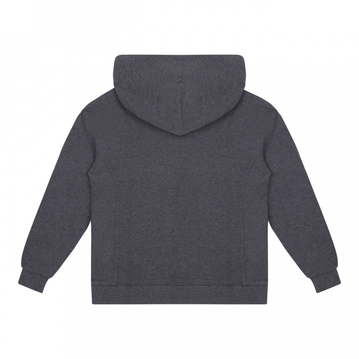 Melange Grey Embroidered-Logo Hoodie