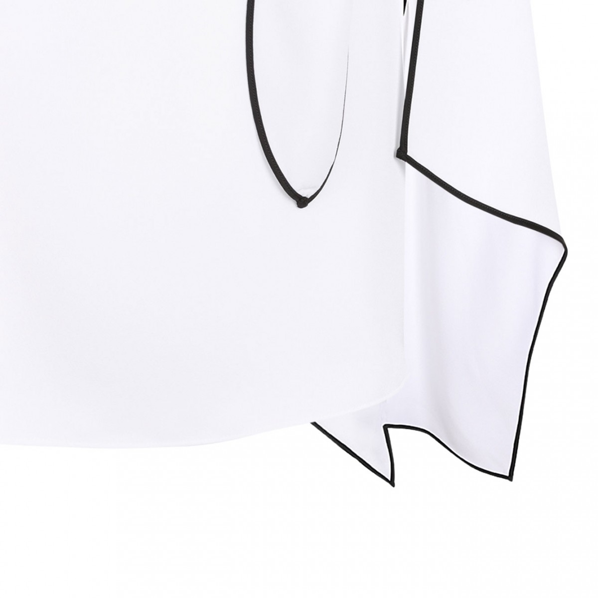 White Asymmetric Scarf Detail Top