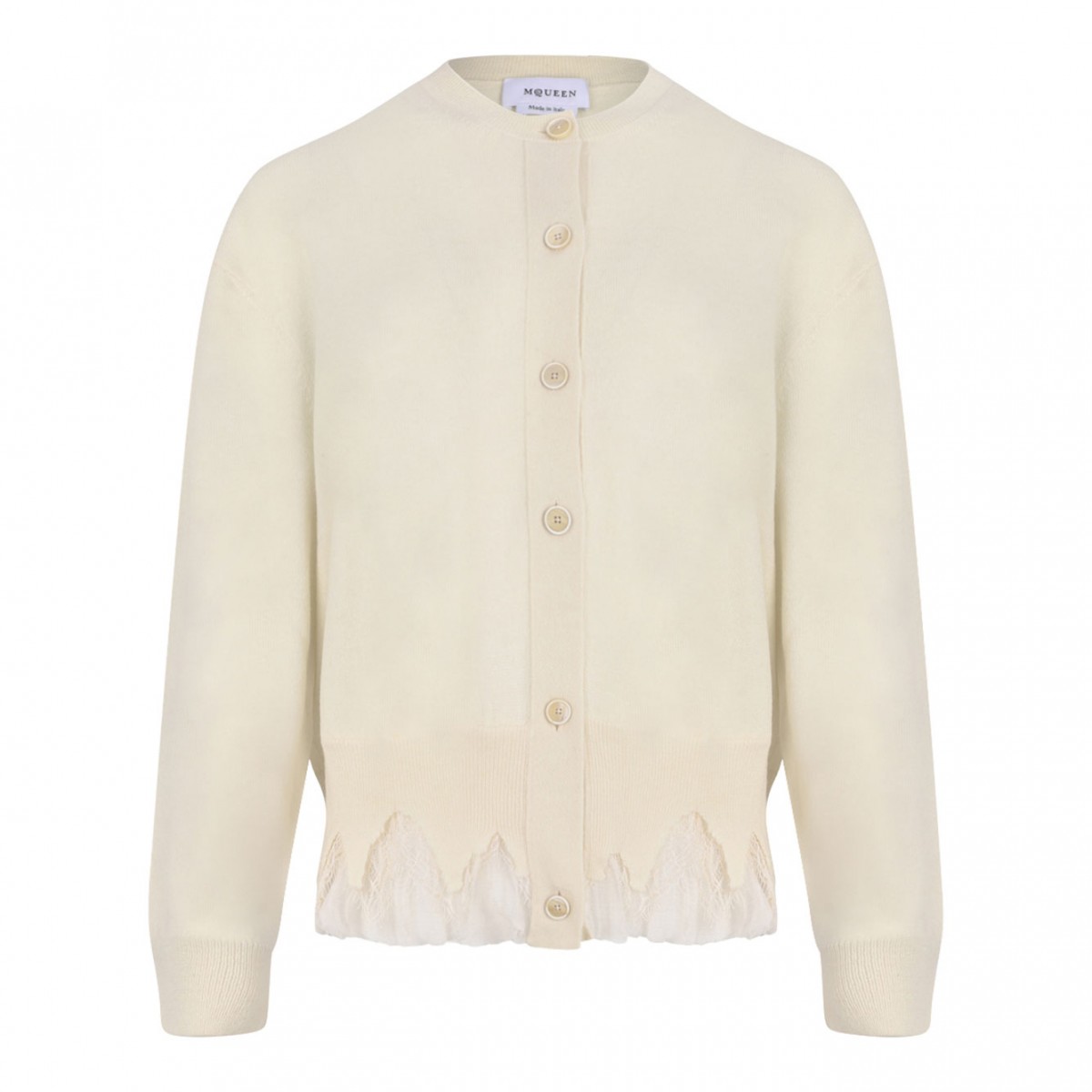 Ivory Cobweb Lace Shrunken Cardigan