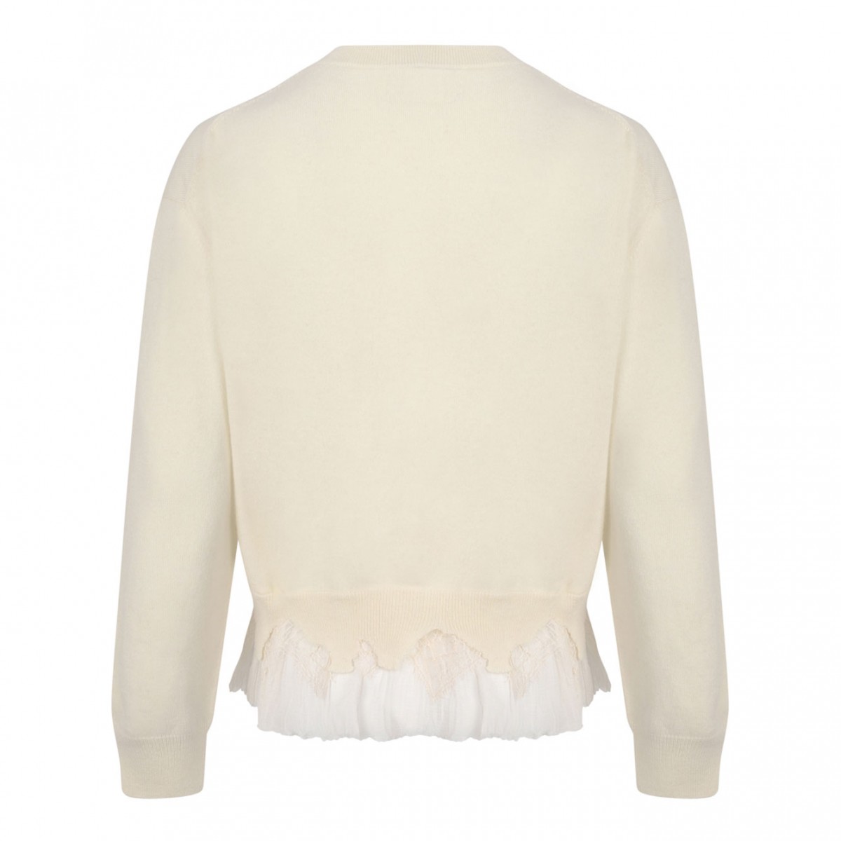 Ivory Cobweb Lace Shrunken Cardigan