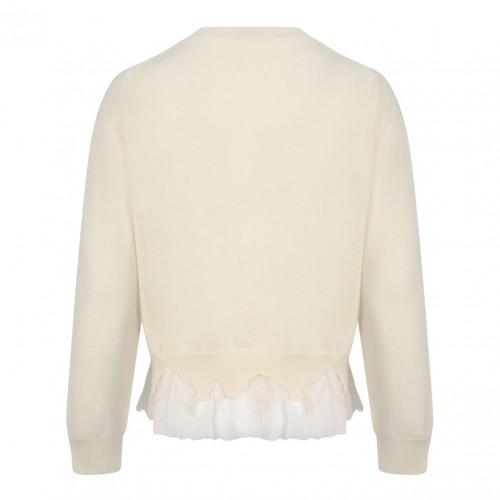 Ivory Cobweb Lace Shrunken Cardigan