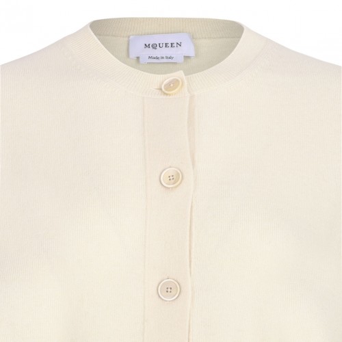 Ivory Cobweb Lace Shrunken Cardigan