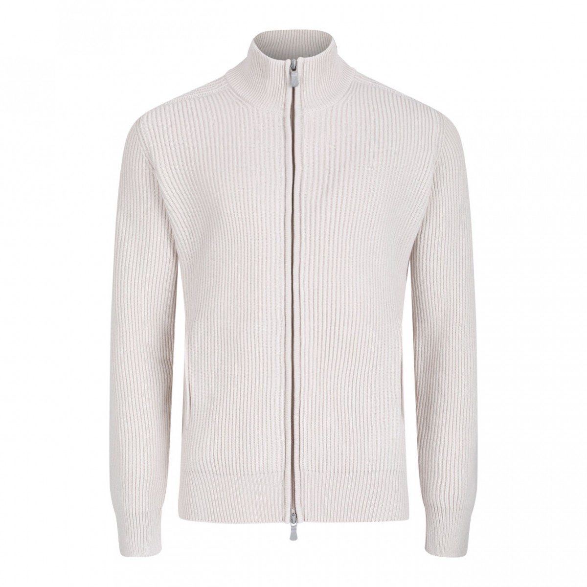 Ivory White Full Zip Cardigan
