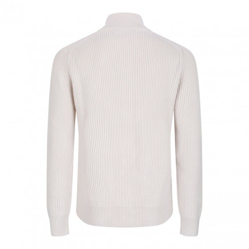 Ivory White Full Zip Cardigan