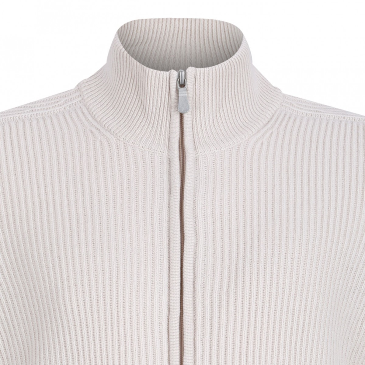 Ivory White Full Zip Cardigan