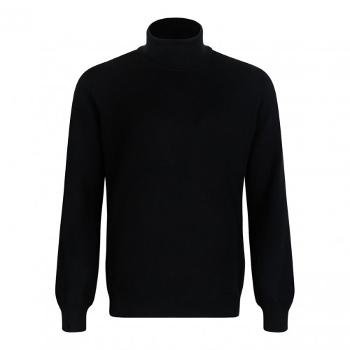 Black Knitwear High Neck Sweater
