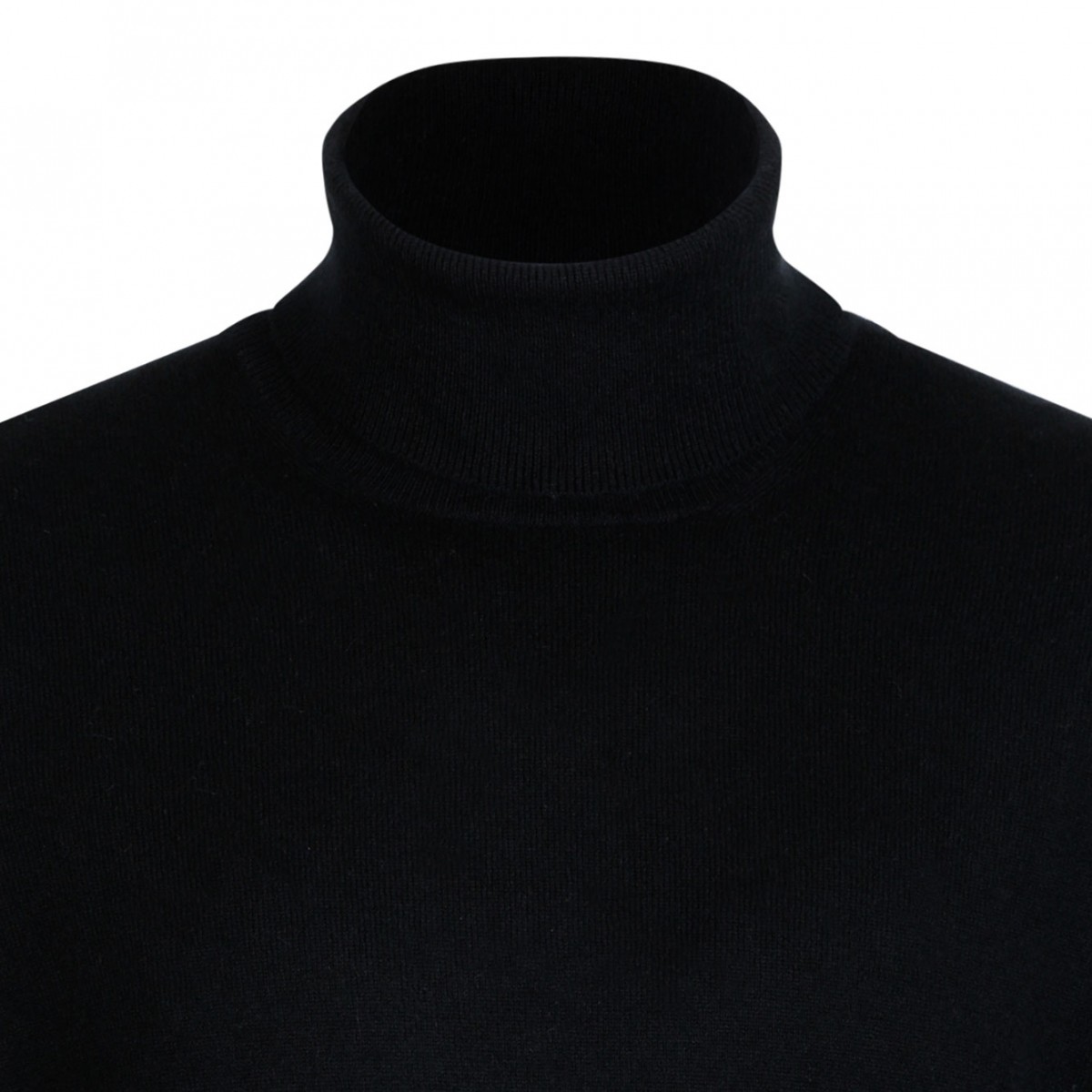 Black Knitwear High Neck Sweater