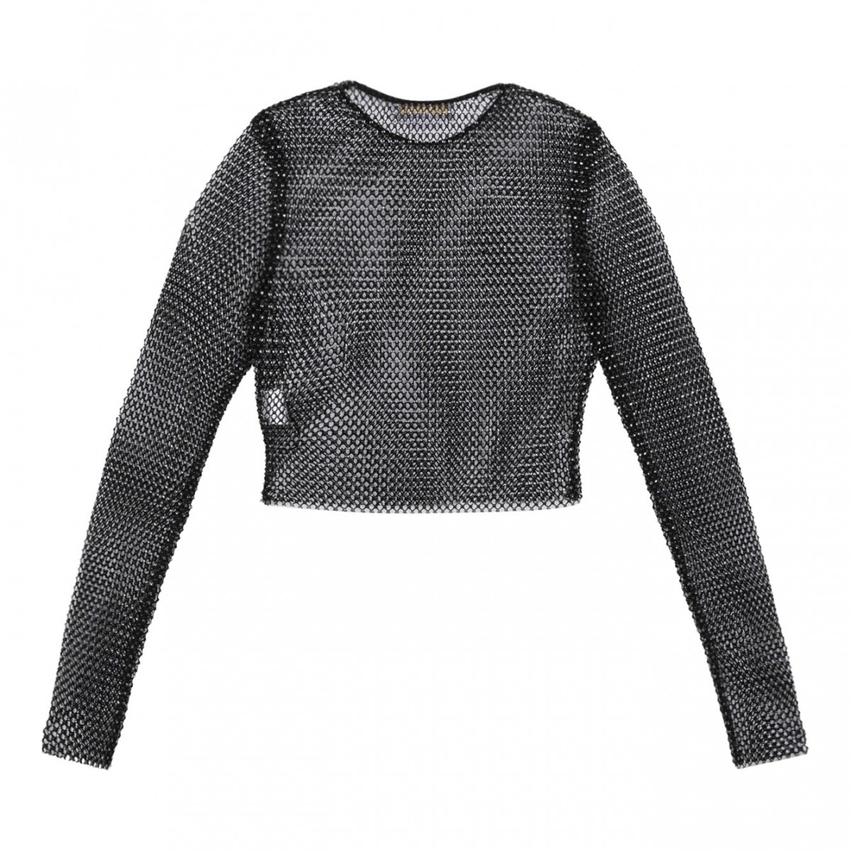 Black Mesh Strass Top