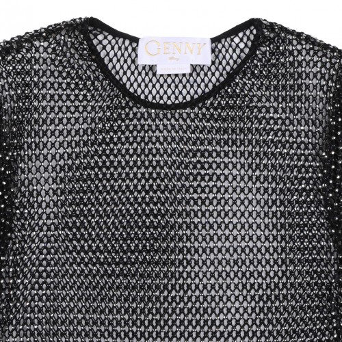 Black Mesh Strass Top