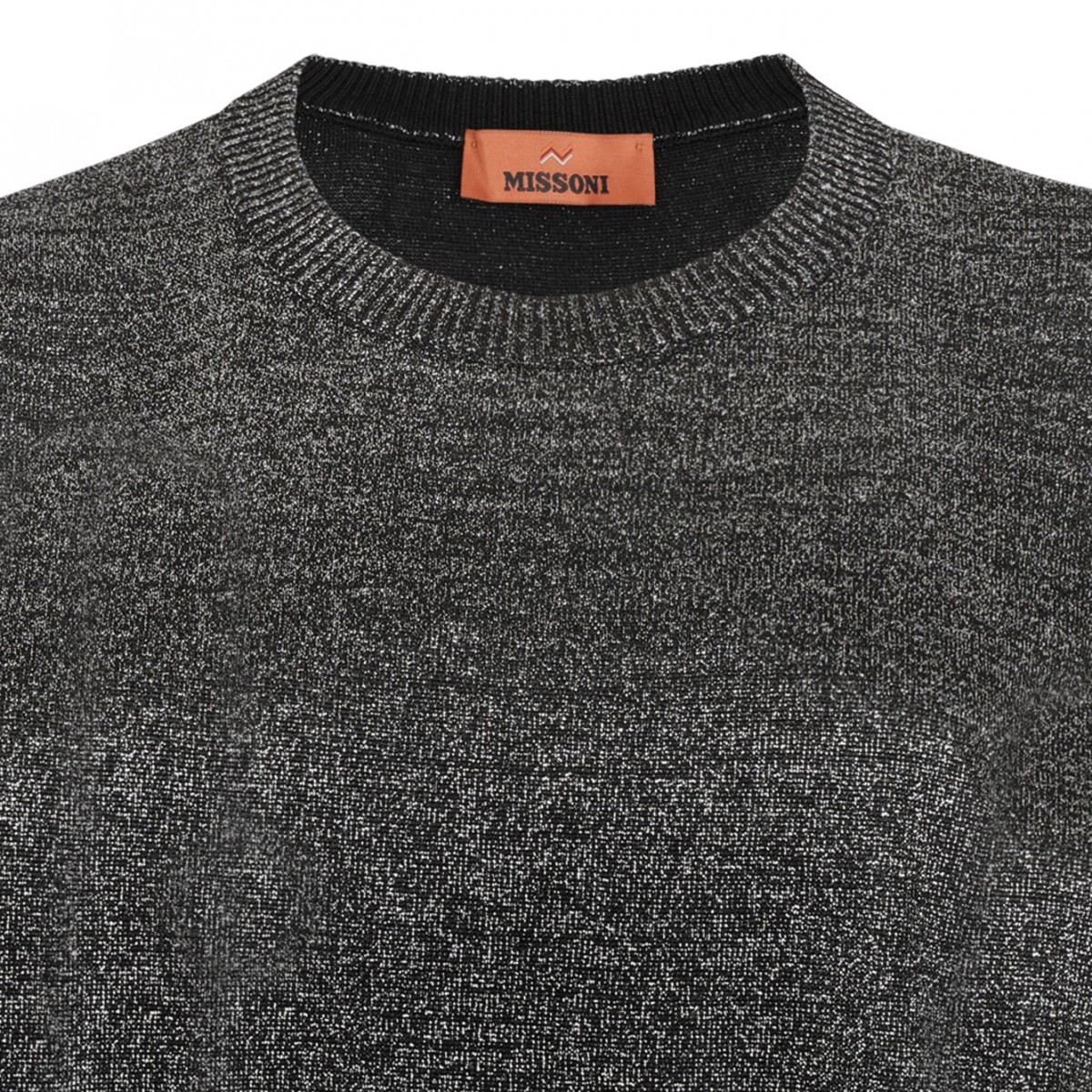 Silver Boxy Crew Neck Sweater In Lame