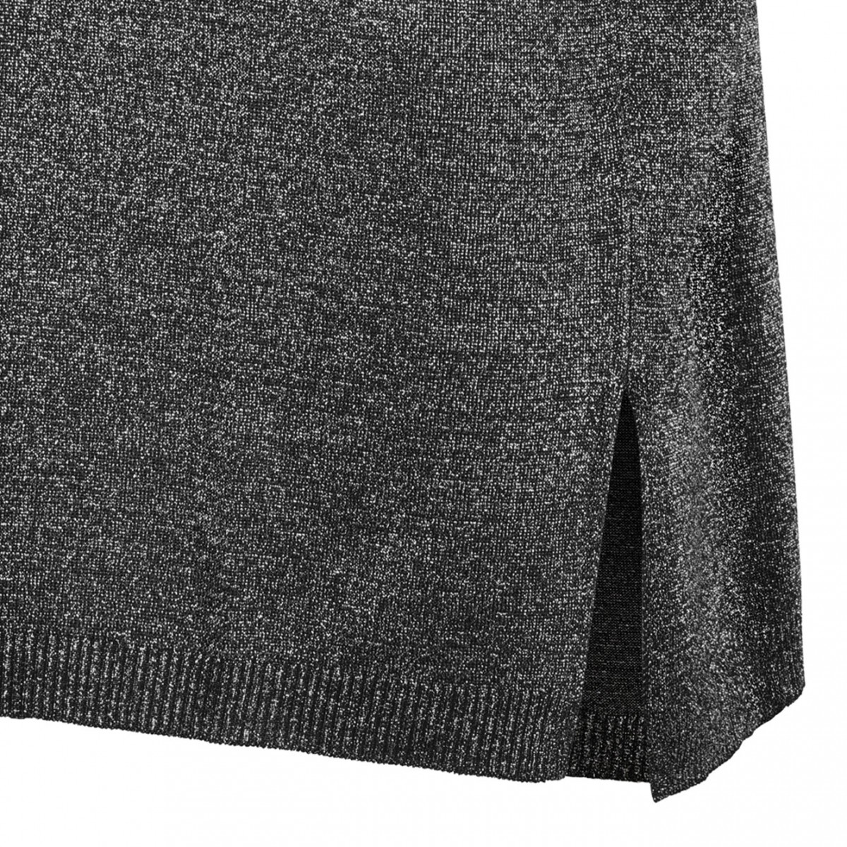 Silver Boxy Crew Neck Sweater In Lame