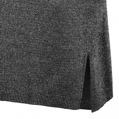 Silver Boxy Crew Neck Sweater In Lame