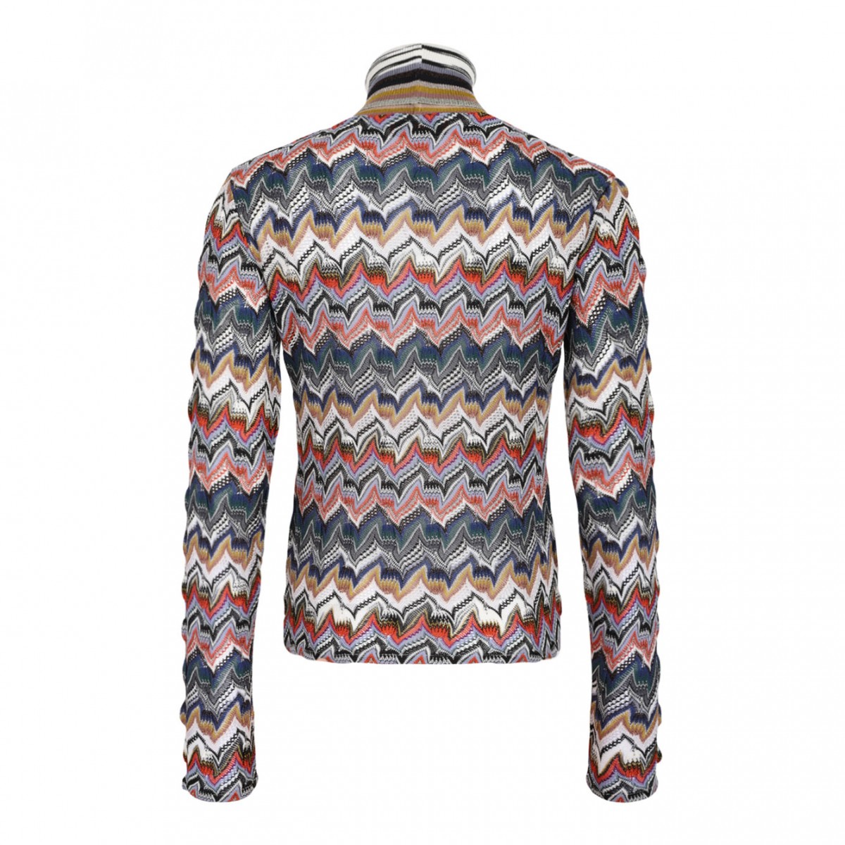 Multicolour Slim Fit High-Neck Sweater