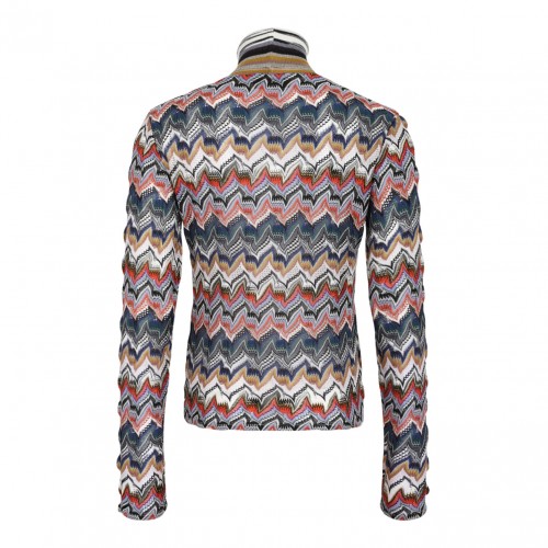 Multicolour Slim Fit High-Neck Sweater
