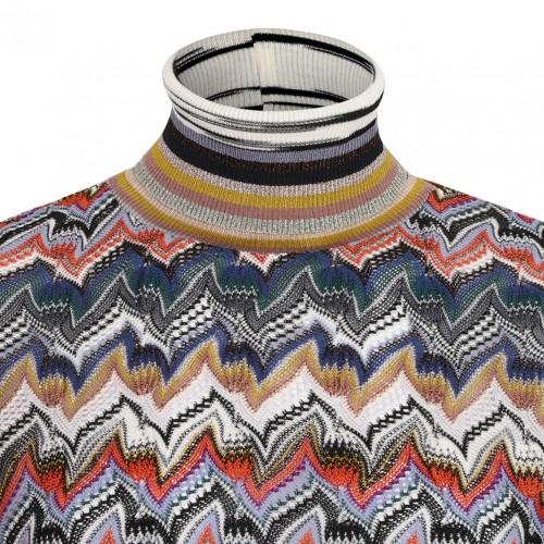 Multicolour Slim Fit High-Neck Sweater