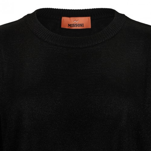 Nude Boxy Crew Neck Sweater In Lame