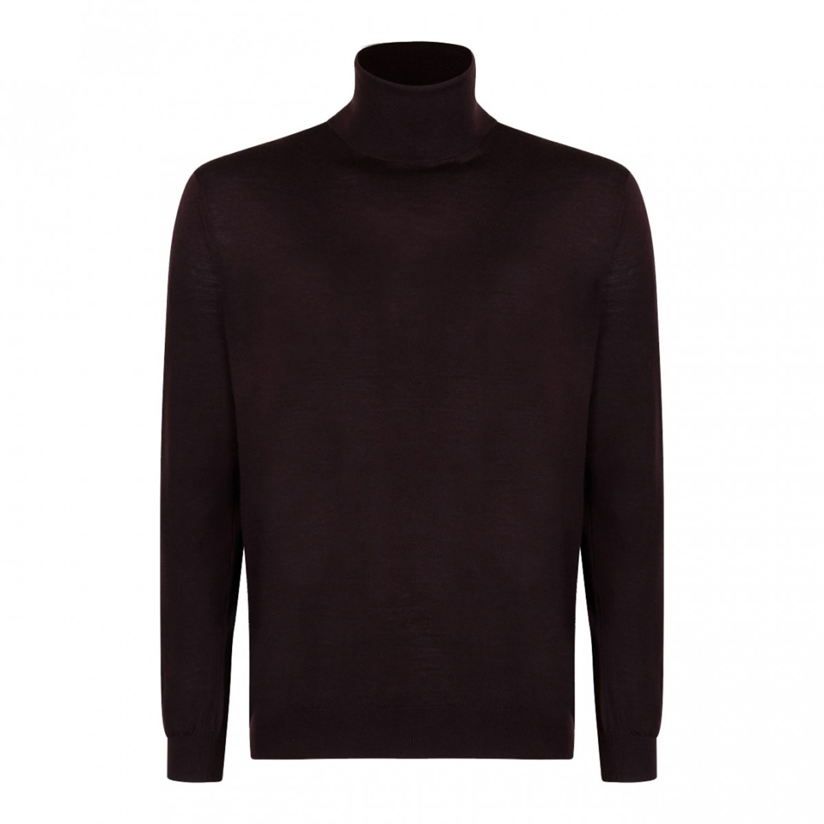 Brown High Neck Knitwear Sweater