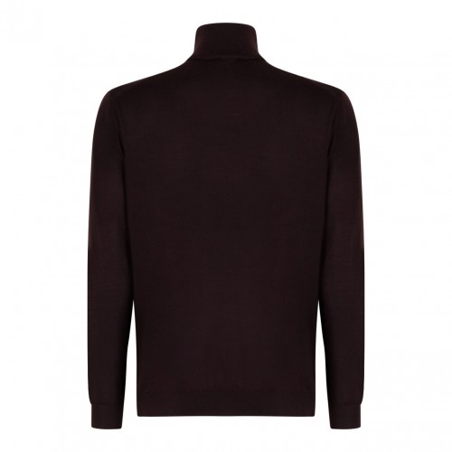 Brown High Neck Knitwear Sweater 2