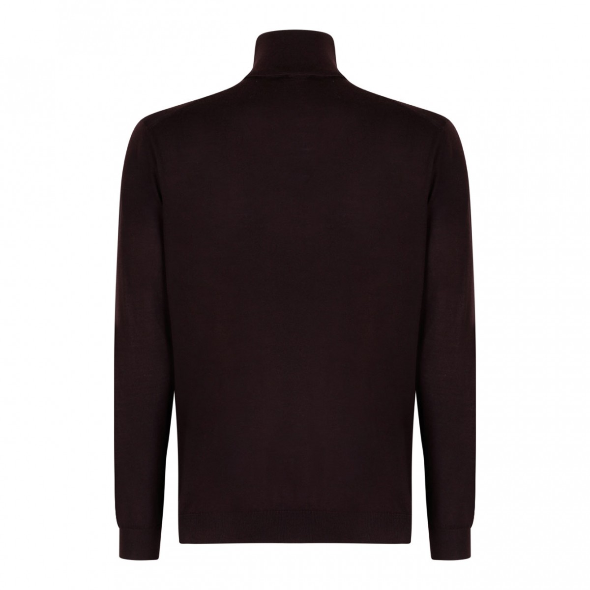 Brown High Neck Knitwear Sweater