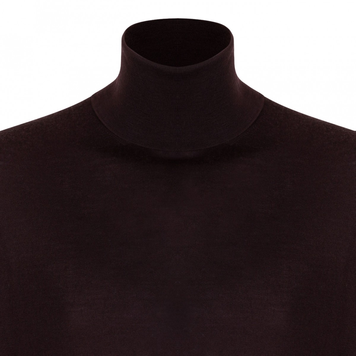 Brown High Neck Knitwear Sweater