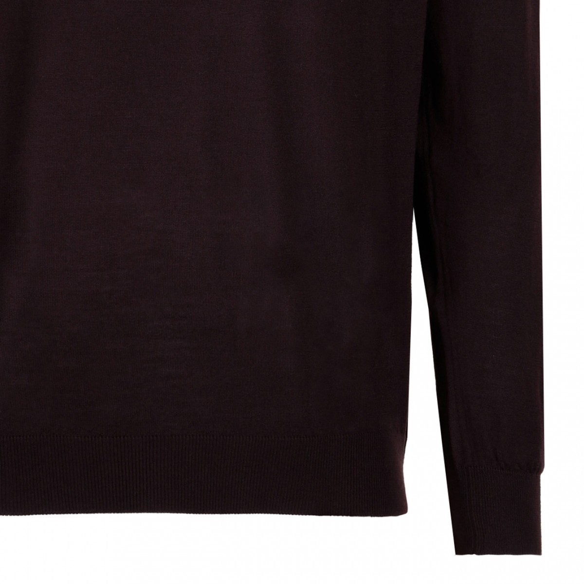 Brown High Neck Knitwear Sweater