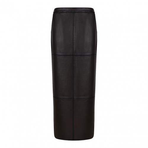 Brown Leather Pencil Skirt