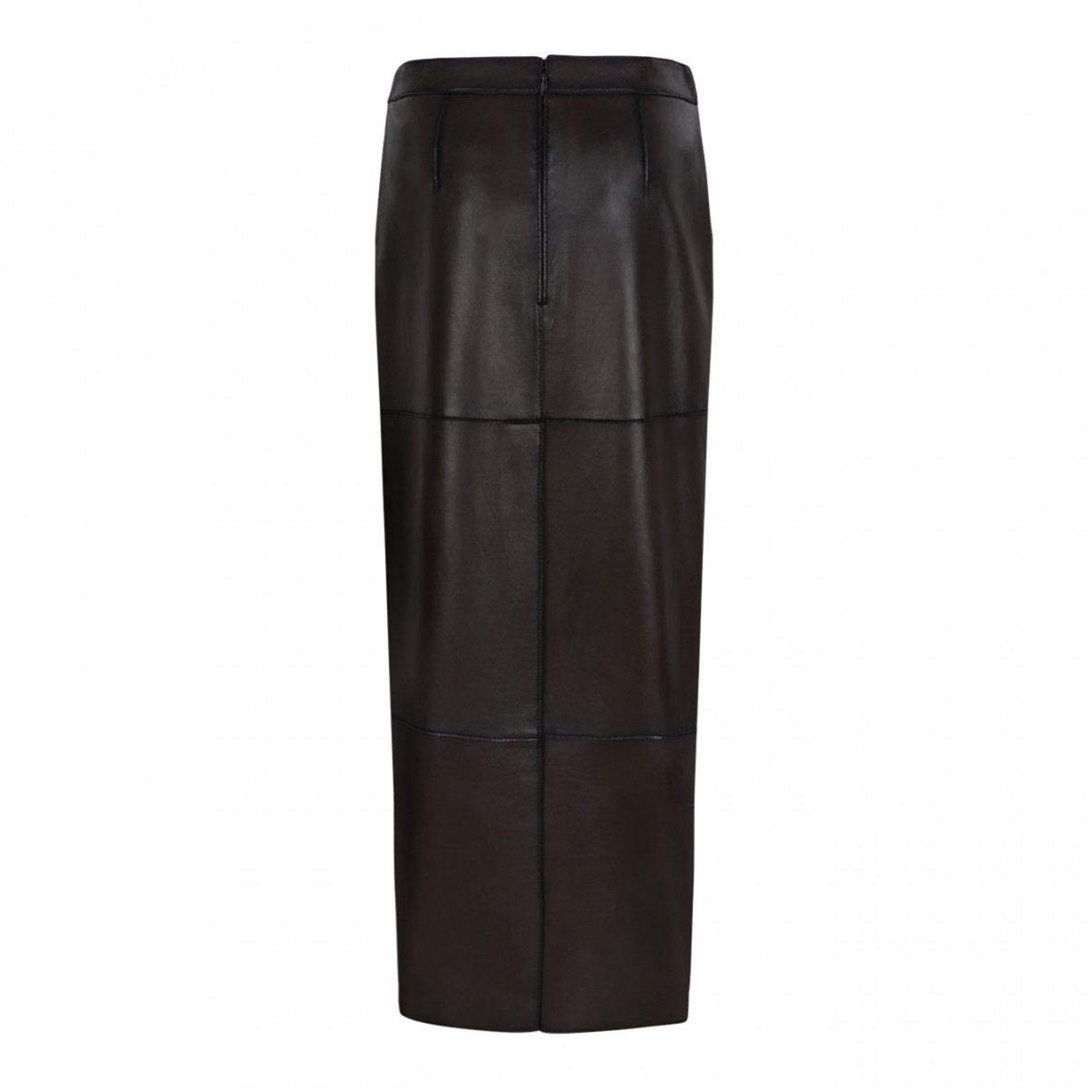 Brown Leather Pencil Skirt