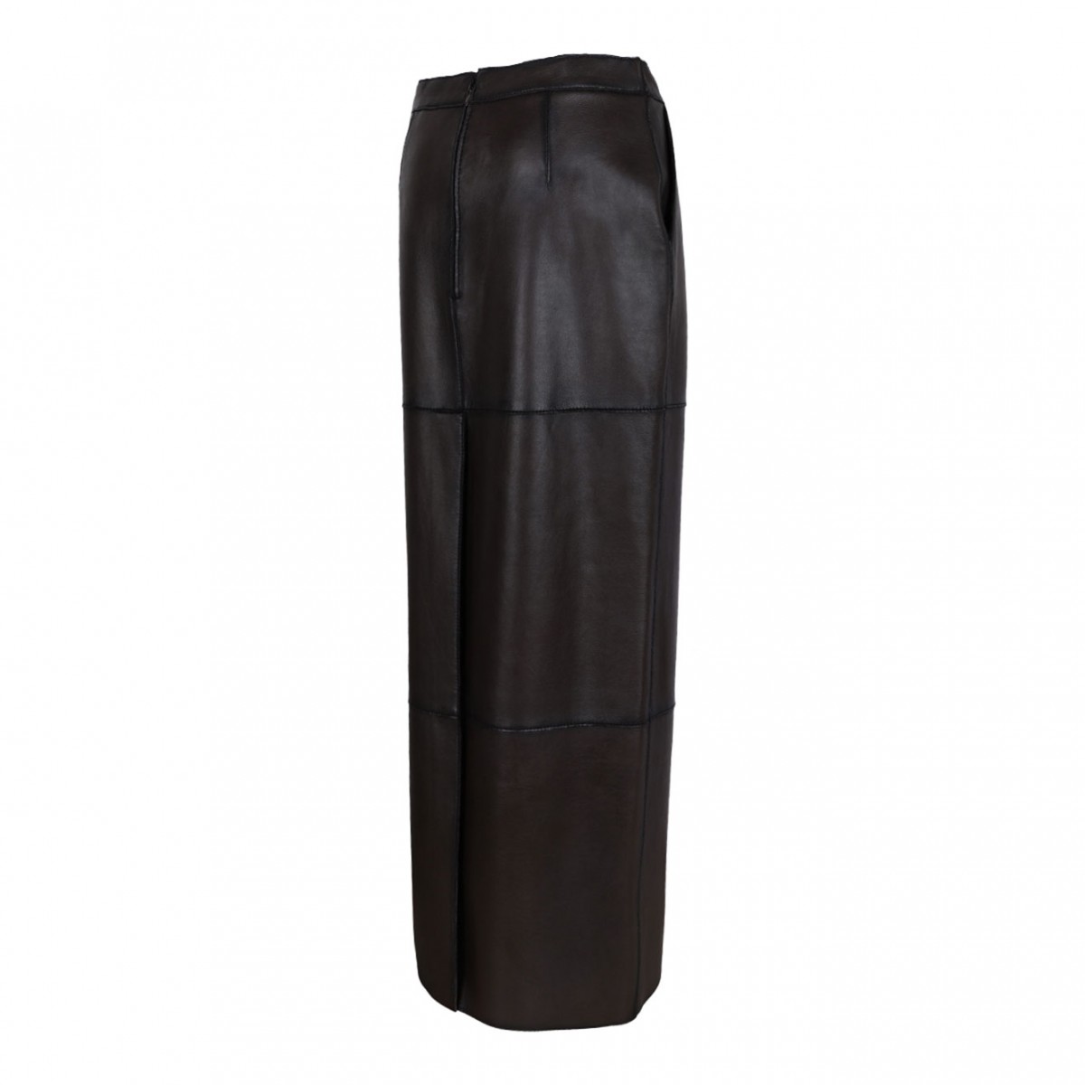 Brown Leather Pencil Skirt