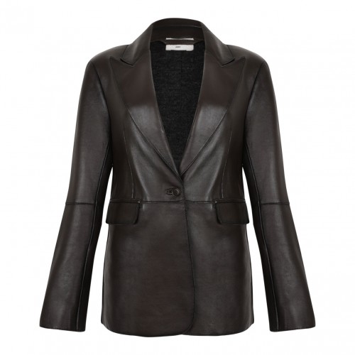 Brown Leather Blazer