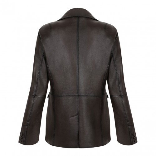 Brown Leather Blazer