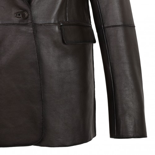 Brown Leather Blazer
