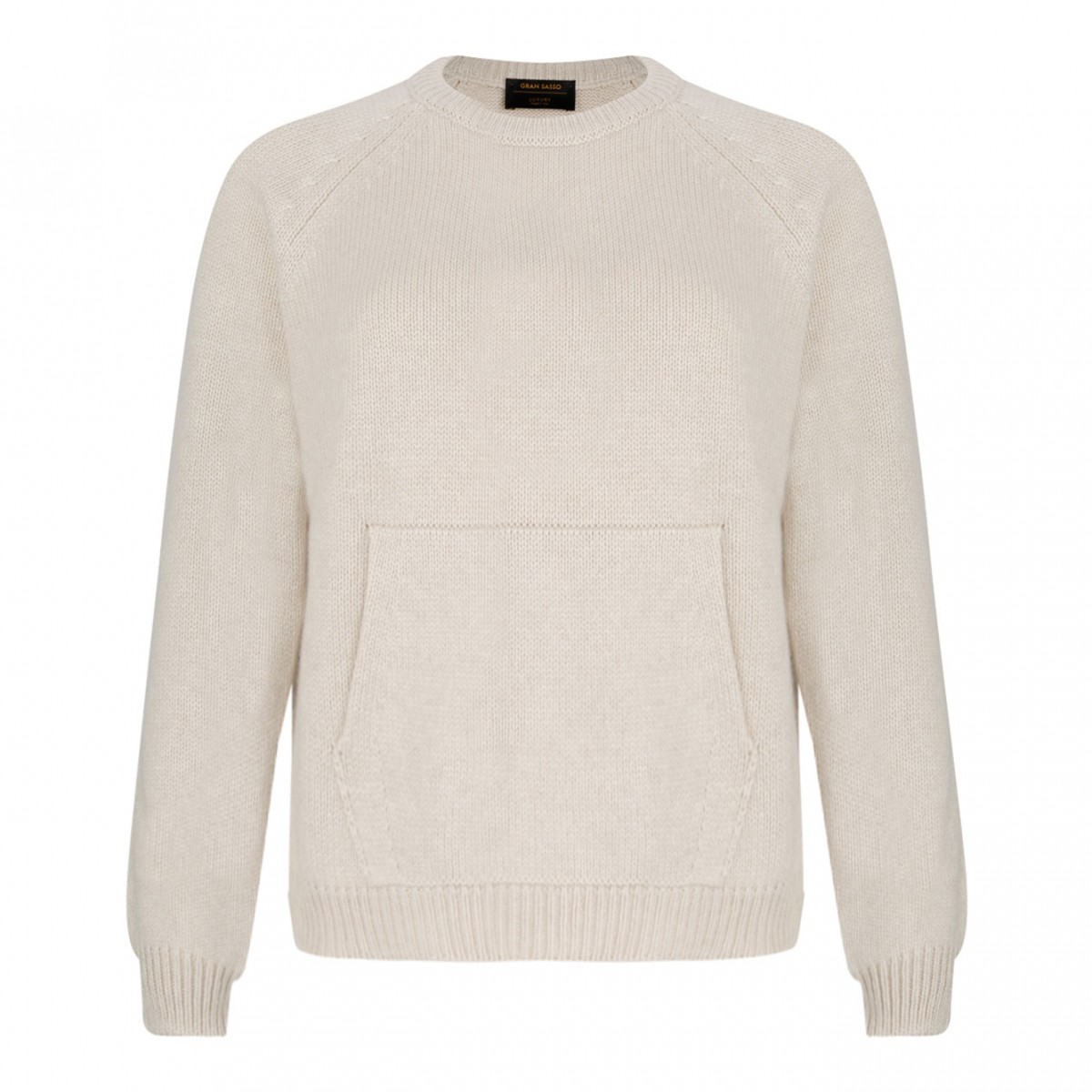 Ivory White Front Pocket Sweater