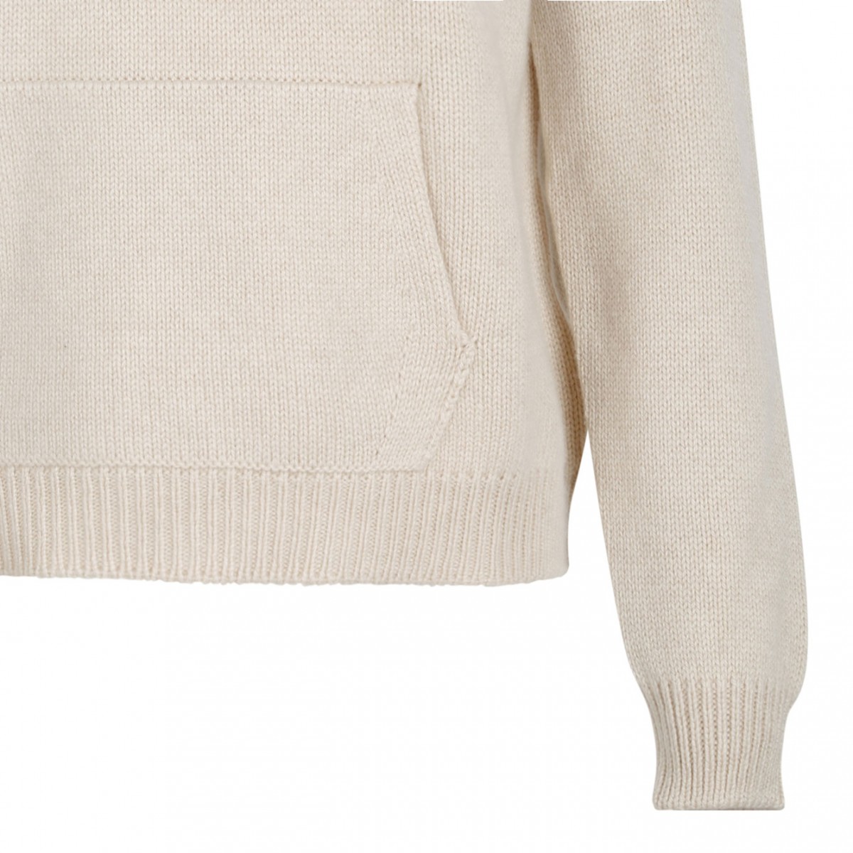 Ivory White Front Pocket Sweater
