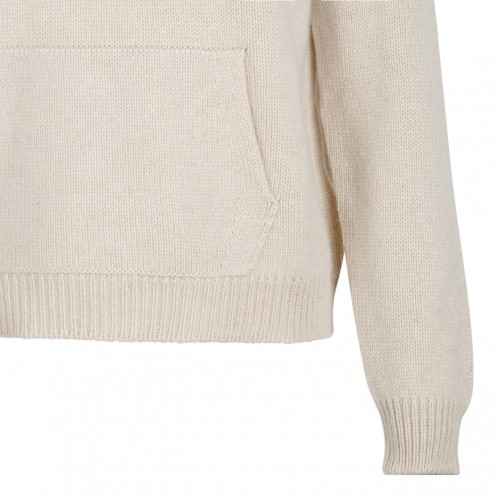 Ivory White Front Pocket Sweater
